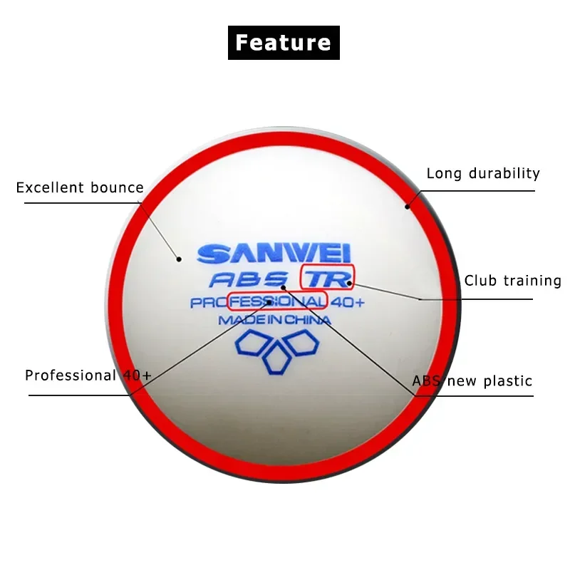 SANWEI-ABS TR 3スター卓球ボール、40+、トレ - Table Tennis Olympics のレビューと価格